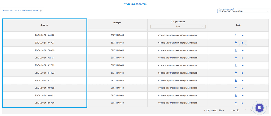 voice mailing date